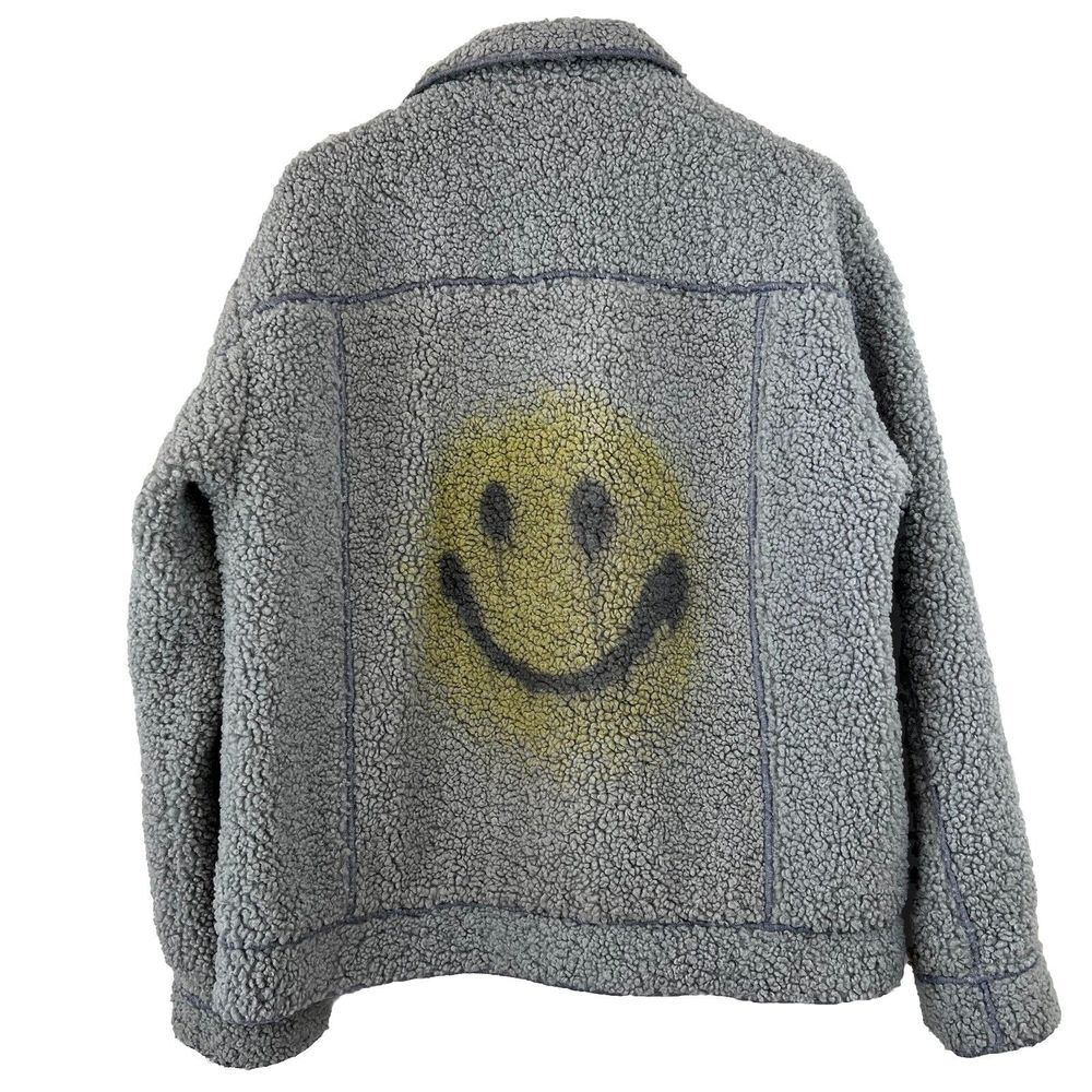 Smiley Sherpa Jacket Cashmere Rabbit Hair Men's Small (fits loose) - Picture 3 of 16